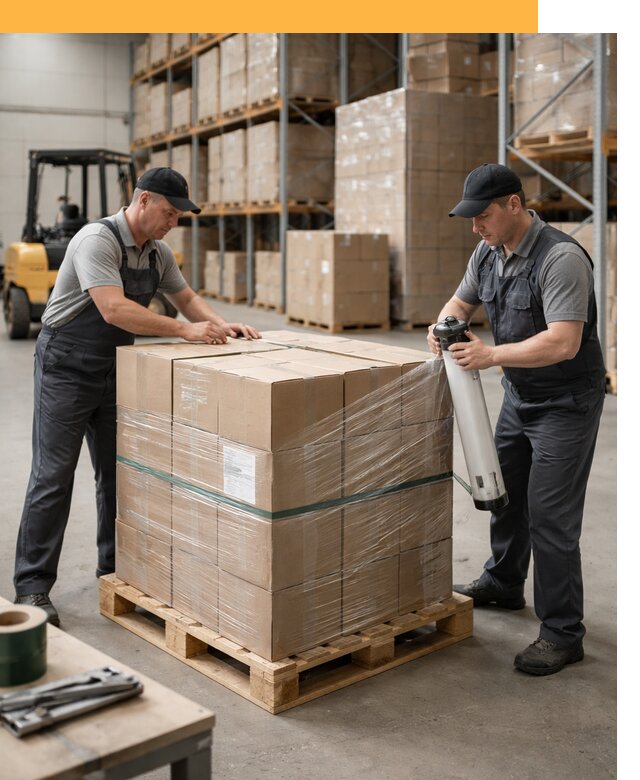 Упаковка и паллетирование грузов от 3536 руб: защита и крепление